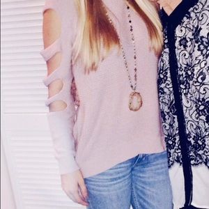 Express Blush Cut Out Sweater